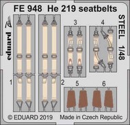 Heinkel He.219A-7 seatbelts STEEL (designed to be used with Tamiya kits) #EDUFE948
