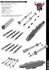  Eduard Accessories  1/48 BIG SIN F-16 Falcon Armament Set with Laser Guided Bombs (KIN kit) EDUSIN648104