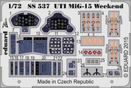 Mikoyan MiG-15UTI Weekend (designed to be used with Eduard kits) 'Zoom' sets are simplified versions of the larger sets and include about 20 of the more important and prominent parts for detailing the aircraft #EDUSS537