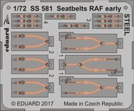 Eduard Accessories  1/72 Seatbelts RAF early STEEL EDUSS581