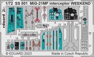  Eduard Accessories  1/72 Color Zoom PE - MiG-21MF Fishbed Weekend (EDU kit) EDUSS801