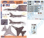 Lockheed-Martin F-16C Nose Art 363TFW Part 3. (2) 84-219/SW `Hot Cock'; 83-145/SW `Death Dealer'. #ELT32004