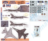 Lockheed-Martin F-16C Nose Art 363TFW Part 4. (2) 84-219/SW `Hot Cock'; 83-145/SW `Death Dealer' #ELT48004
