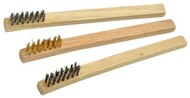 3pc Assorted Mini Wire Brush Set w/Wooden Handles (Cd) #ENK16603