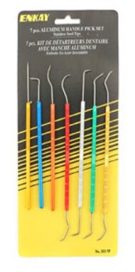  Enkay Tools  NoScale 7pc Assorted Stainless Steel Dental/Putty Pick Set (Cd) ENK3537