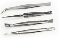  Excel Knives  NoScale Assorted Stainless Steel Tweezer Set (4) (Vinyl Pouch) EXL30416