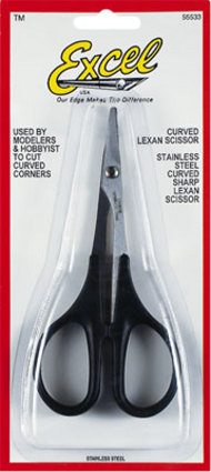  Excel Knives  NoScale 5" Lexan Curved Stainless Steel Scissors EXL55533