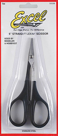  Excel Knives  NoScale 5" Lexan Straight Stainless Steel Scissors EXL55538