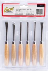  Excel Knives  NoScale 6.5" Beginners Woodcarving Set (6pc) EXL56011