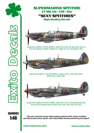  Exito Decals  1/48 Sexy Spitfires and includes markings for three aircraft EXED48003
