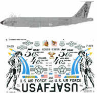  Experts Choice Decals  1/72 Boeing KC-135D/E (3) 117thARS Kansas Coyotes. 63-8059 40/50th Anniversary with large Minute Man (23ft high) on fin. At Fairford 1997; 63-658; 57-1429; All with nose art EC7221