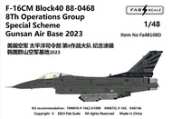 USAF 8th OG Lockheed-Martin F-16C Special Scheme Gunsan Air Base 2023 #FA48108D