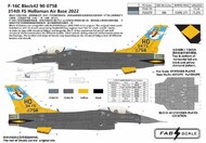  FabScale Studio  1/48 USAF Lockheed-Martin F-16CM Fighting Falcon Block 42 314th FS Holloman Air Base 2023 - Pre-Order Item FD48018