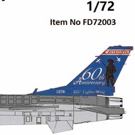 Lockheed-Martin F-16C Wisconsin ANG 176th FS 60th Anniversary #FD72003