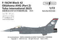  FabScale Studio  1/72 Lockheed-Martin F-16CM Blk 42 Oklahoma ANG (Part 2) - Pre-Order Item FD72101