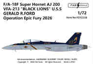 Boeing F/A-18F Super Hornet AJ 200 VFA-213 'BLACK LIONS' U.S.S GERALD R.FORD Operation Epic Fury 2026 FD72118