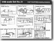  Falcon Industries  1/48 Canopies: RAF WW II FCV031
