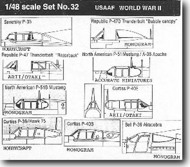  Falcon Industries  1/48 Canopies: USAAF WW II FCV032