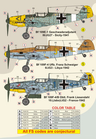  FCM Decals  1/32 Bf.109E/F/G Libya 1941, Russia 1942 x 2 FCM32024