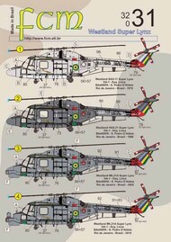  FCM Decals  1/32 Westland SAH-11 Super Lynx - Brasil / Portugal [Mk.88 MK.3 Mk.8] FCM32031
