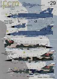  FCM Decals  1/48 Dassault Mirage III Pt 1 (4) FCM48029