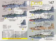  FCM Decals  1/48 Embraer EMB-314 Super Tucano part 1 (Brazil, Indonesia, Mauritania, Rep. Dominicana & Burquina Faso) FCM48047