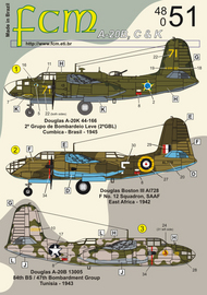  FCM Decals  1/48 Douglas A-20B/A-20C/A-20H (FAB, USAAF, SAAF) FCM48051