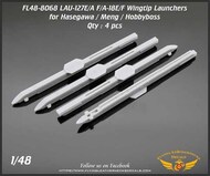  Flying Leathernecks  1/48 LAU-127E/A Wingtip Launchers Boeing F/A-18E/F Hornet 3D-Printed 4 Launchers ORDFL488068