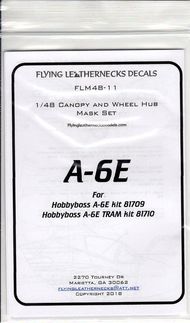  Flying Leathernecks  1/48 Grumman A-6E/A-6E TRAM Intruder Canopy and Wheel Hub Mask set (designed to be used with Hobby Boss kits)* FLM48-11
