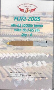  Flying Leathernecks  1/72 ORDFL172205 Mk.83 1000lb Bomb with BSU-85 Fin Set OUT OF STOCK IN US, HIGHER PRICED SOURCED IN EUROPE ORDFL1722005