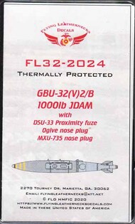  Flying Leathernecks  1/32 GBU-32(V)2/B 1000lb JDAM with DSU-33 Proximity Fuze Ogive Nose Plug MXU-735 Nose Plug OUT OF STOCK IN US, HIGHER PRICED SOURCED IN EUROPE ORDFL322024