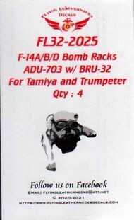  Flying Leathernecks  1/32 F-14A F-14B F-14D Tomcat Bomb Racks ADU-703 with BRU-32 ORDFL322025