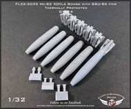 Thermally Protected Mk.82 500lb Bomb with BSU-86 Fin M904 Nose Fuze Mk.43 TDD MXU-735 Nose Plug Set #ORDFL322035