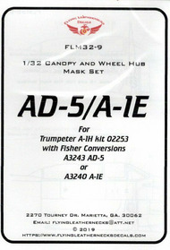 AD-5 A-1E Skyraider Canopy & Wheel Hub Mask Set (TRP+ kit) #ORDFLM32009