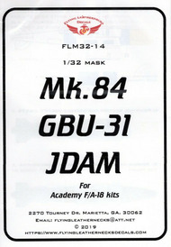  Flying Leathernecks  1/32 Mk.84 GBU-31 JDAM Mask Set (ACA F-18 kit) ORDFLM32014