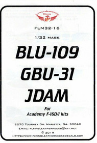  Flying Leathernecks  1/32 BLU-109 GBU-31 JDAM Mask Set (ACA F-16D/I kit) ORDFLM32016