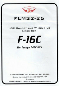 F-16C Falcon Canopy and Wheel Hub Mask Set (TAM kit) OUT OF STOCK IN US, HIGHER PRICED SOURCED IN EUROPE #ORDFLM32026