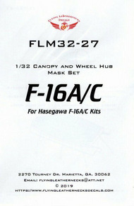 F-16A F-16C Falcon Canopy and Wheel Hub Mask Set (HAS kit) #ORDFLM32027