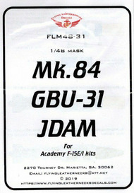  Flying Leathernecks  1/48 Mk.84 GBU-31 JDAM Mask Set (ACA kit) ORDFLM48031