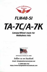 TA-7C A-7K Corsair II Canopy and Wheel Mask Set (HBS kit) #ORDFLM48051