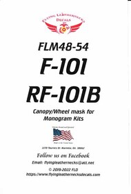 F-101 RF-101B Voodoo Canopy and Wheel Mask Set (REV kit) #ORDFLM48054