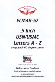 0.5 inch USN/USMC Letters A-Z (Longbeach 60 degree corner) #ORDFLM48057
