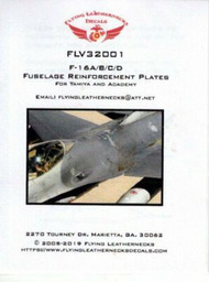F-16A F-16B F-16C F-16D Falcon Fuselage Reinforcement Plates #ORDFLV32001