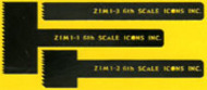 6SI-ZIMTOOL01 Zimmerit Tool Set 1 (22 teeth to 2") Blades 2", 1" and 1/2" 6SI-ZIMTOOL01