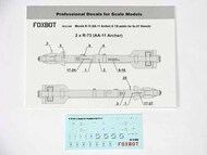  Foxbot Decals  1/72 Soviet Missile R-73 (AA-11 Archer) & 7/8 points for Sukhoi Su-27 Stencils FBOT72049