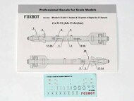  Foxbot Decals  1/72 Soviet Missile R-73 (AA-11 Archer) & 7/8 points of Digital Sukhoi Su-27 Stencils FBOT72050