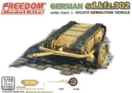 Freedom Model Kits  1/16 German SdKfz 302 Goliath Demolition Vehicle w/Cart FDK16003