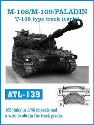 M108/109/ Paladin T136 Type Early Track Set (165 Links) (D) #FRIATL139