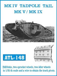  Friulmodel  1/35 Mk IV Tadpole Tail, Mk V/IX Track Set (240 Links & 2ea. Sprocket/Idler Wheels) FRIATL148