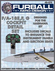  Furball Aero-Design  1/48 Lockheed-Martin F/A-18E, F/A-18F, F/A-18G Hornet Cockpit Detail Set FBD48075